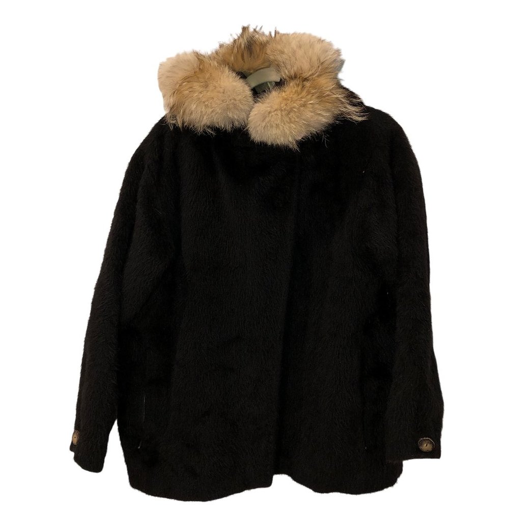 Gorsuch Tenth Mountain ASPEN navy blue alpaca coyote fur hoodie coat S $3900